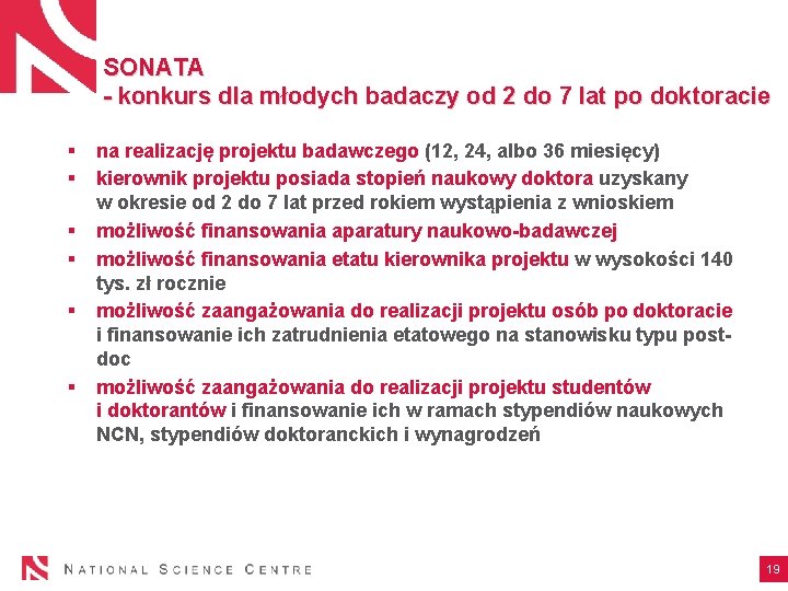 SONATA - konkurs dla młodych badaczy od 2 do 7 lat po doktoracie §