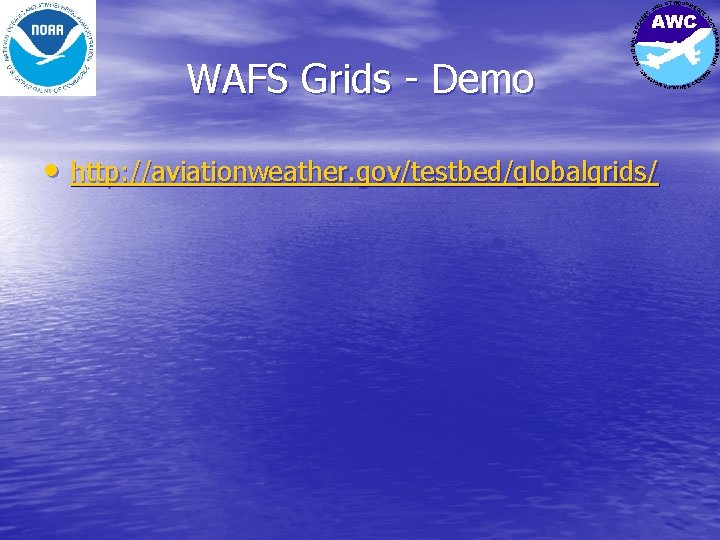 WAFS Grids - Demo • http: //aviationweather. gov/testbed/globalgrids/ 