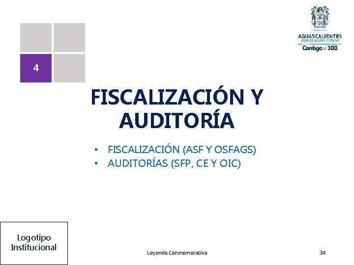 4 FISCALIZACIÓN Y AUDITORÍA • FISCALIZACIÓN (ASF Y OSFAGS) • AUDITORÍAS (SFP, CE Y