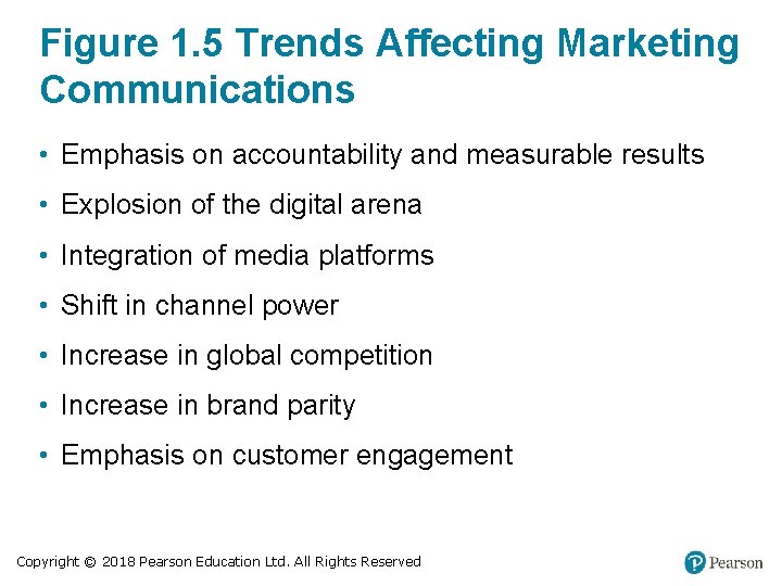 Figure 1. 5 Trends Affecting Marketing Communications • Emphasis on accountability and measurable results