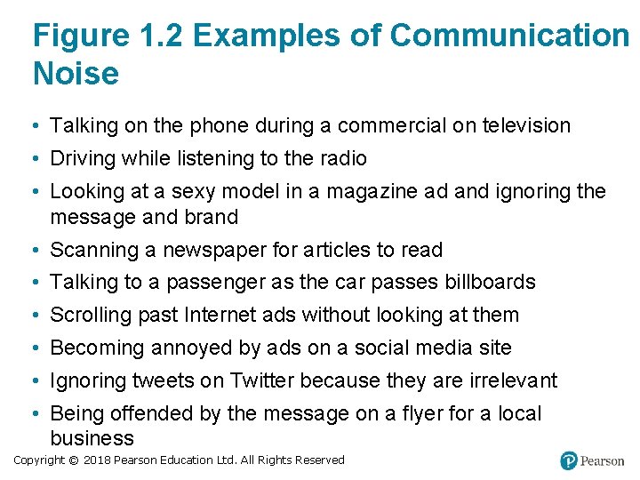 Figure 1. 2 Examples of Communication Noise • Talking on the phone during a