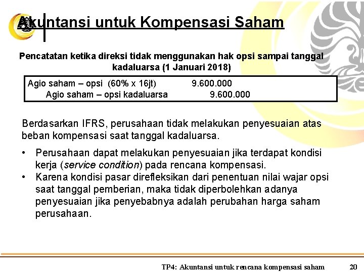 Akuntansi untuk Kompensasi Saham Pencatatan ketika direksi tidak menggunakan hak opsi sampai tanggal kadaluarsa