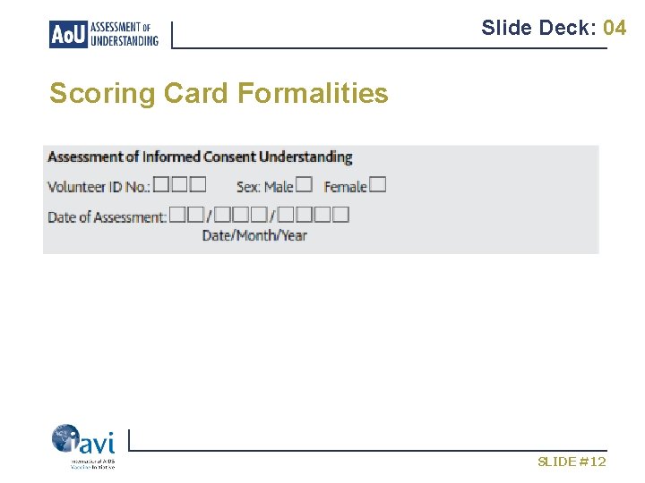 Slide Deck: 04 Scoring Card Formalities SLIDE #12 