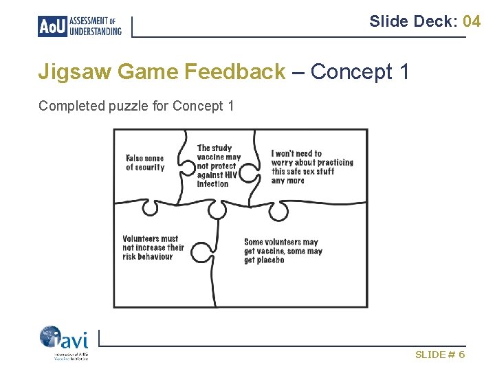 Slide Deck: 04 Jigsaw Game Feedback – Concept 1 Completed puzzle for Concept 1