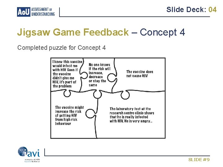 Slide Deck: 04 Jigsaw Game Feedback – Concept 4 Completed puzzle for Concept 4