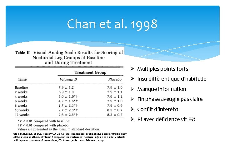 Chan et al. 1998 Ø Multiples points forts Ø Insu diffèrent que d’habitude Ø