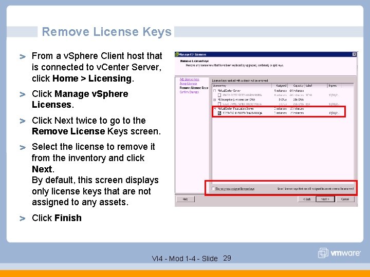 Remove License Keys From a v. Sphere Client host that is connected to v.