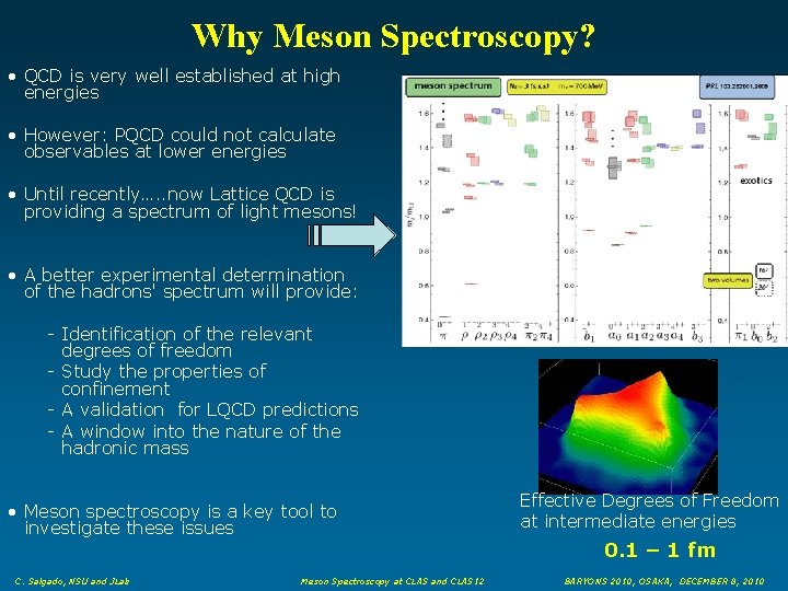 Why Meson Spectroscopy? • QCD is very well established at high energies • However: