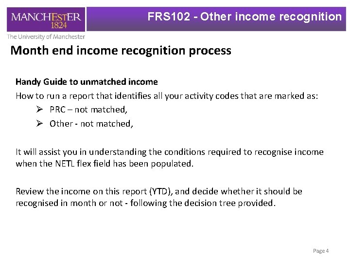 FRS 102 - Other income recognition Month end income recognition process Handy Guide to