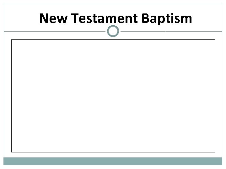 New Testament Baptism 