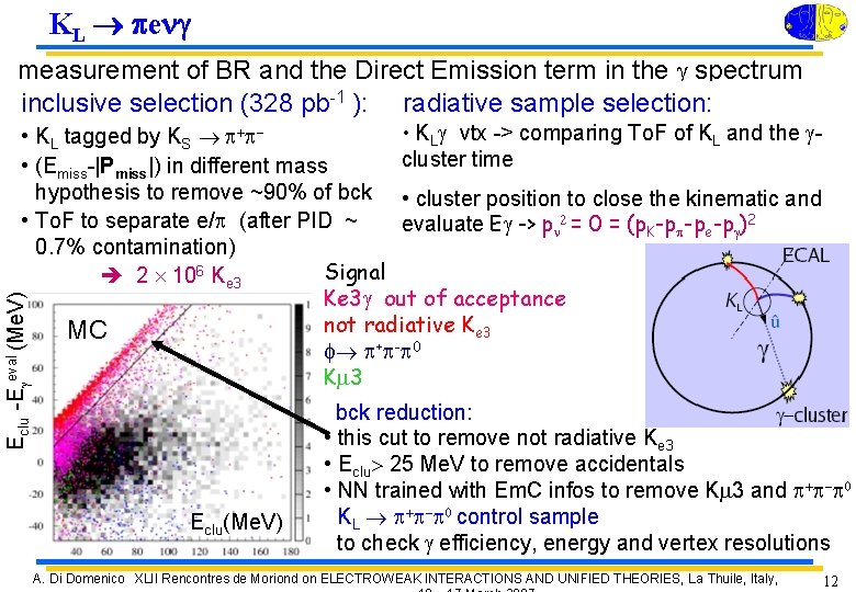 KL peng measurement of BR and the Direct Emission term in the g spectrum