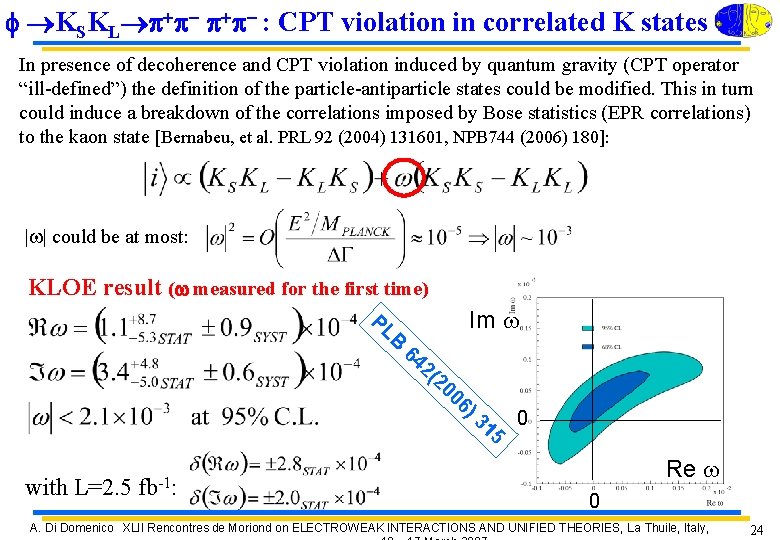 f KSKL p+p : CPT violation in correlated K states In presence of decoherence