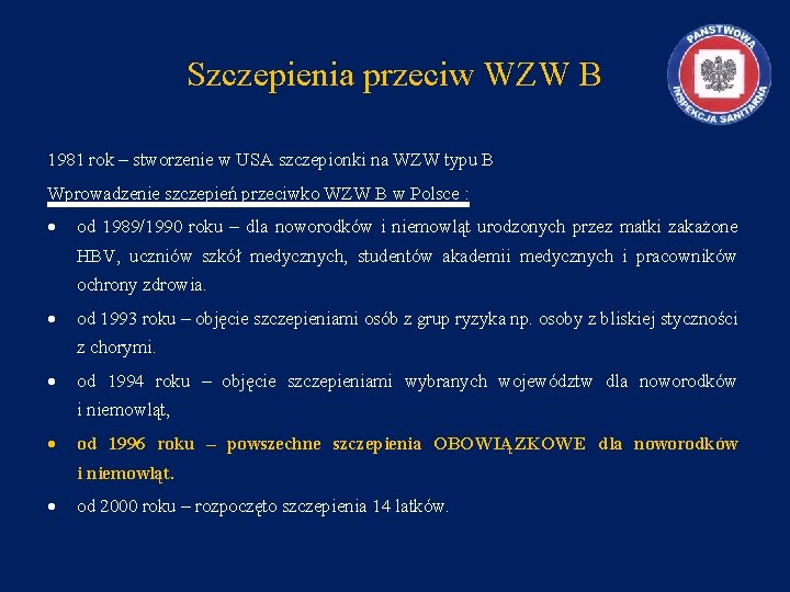 Szczepienia przeciw WZW B 1981 rok – stworzenie w USA szczepionki na WZW typu