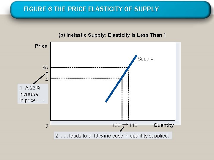 FIGURE 6 THE PRICE ELASTICITY OF SUPPLY (b) Inelastic Supply: Elasticity Is Less Than