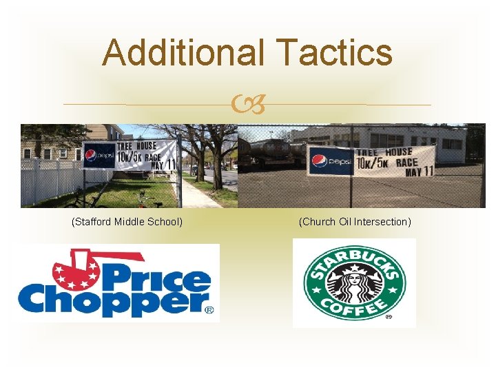 Additional Tactics (Stafford Middle School) (Church Oil Intersection) 