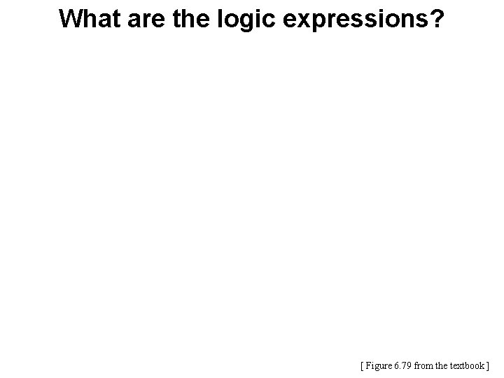 What are the logic expressions? [ Figure 6. 79 from the textbook ] 