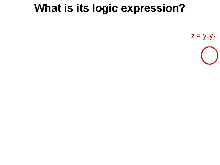 What is its logic expression? z = y 1 y 2 