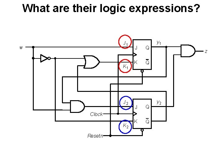 What are their logic expressions? J 1 w K 1 J 2 J Q