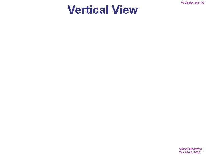 Vertical View IR Design and SR Super. B Workshop Feb 15 -18, 2009 