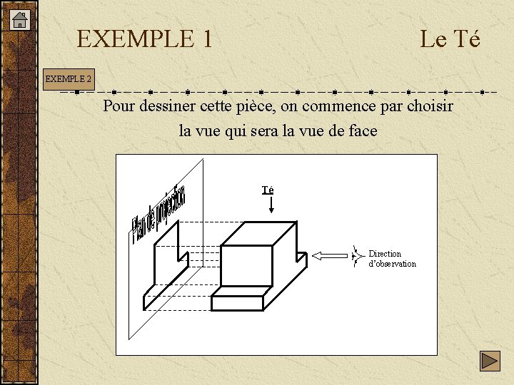 EXEMPLE 1 Le Té EXEMPLE 2 Pour dessiner cette pièce, on commence par choisir