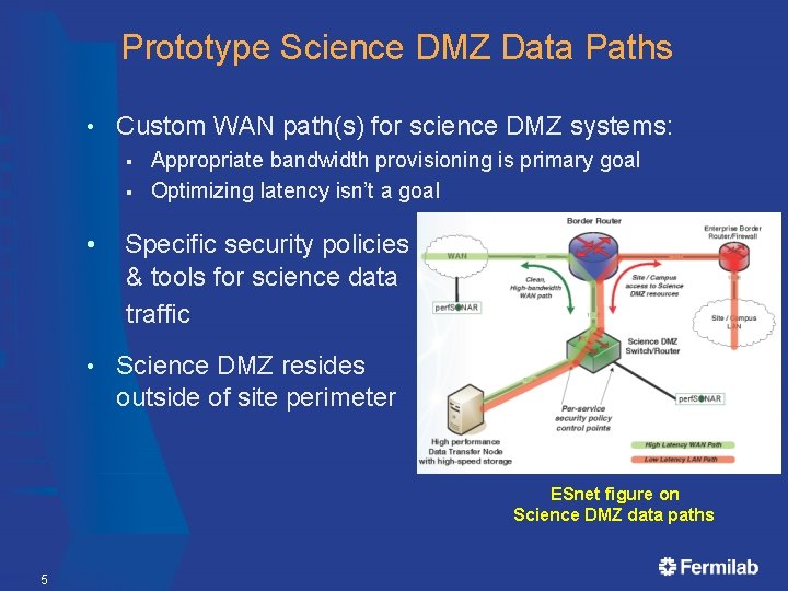 Prototype Science DMZ Data Paths • Custom WAN path(s) for science DMZ systems: §