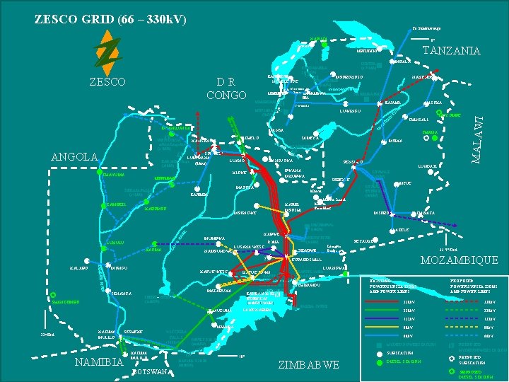 ZESCO GRID (66 – 330 k. V) To Sumbuwanga KAPUTA 8 o TANZANIA CHIENGI