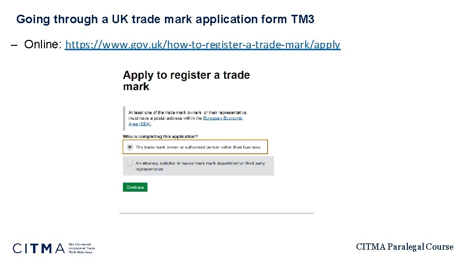 Going through a UK trade mark application form TM 3 – Online: https: //www.