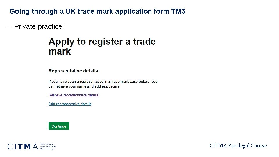 Going through a UK trade mark application form TM 3 – Private practice: CITMA