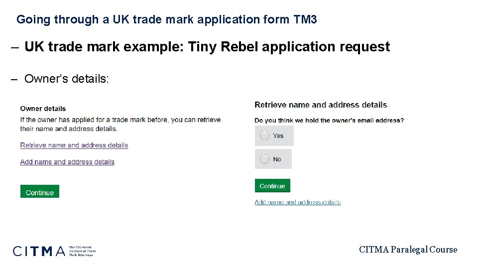 Going through a UK trade mark application form TM 3 – UK trade mark