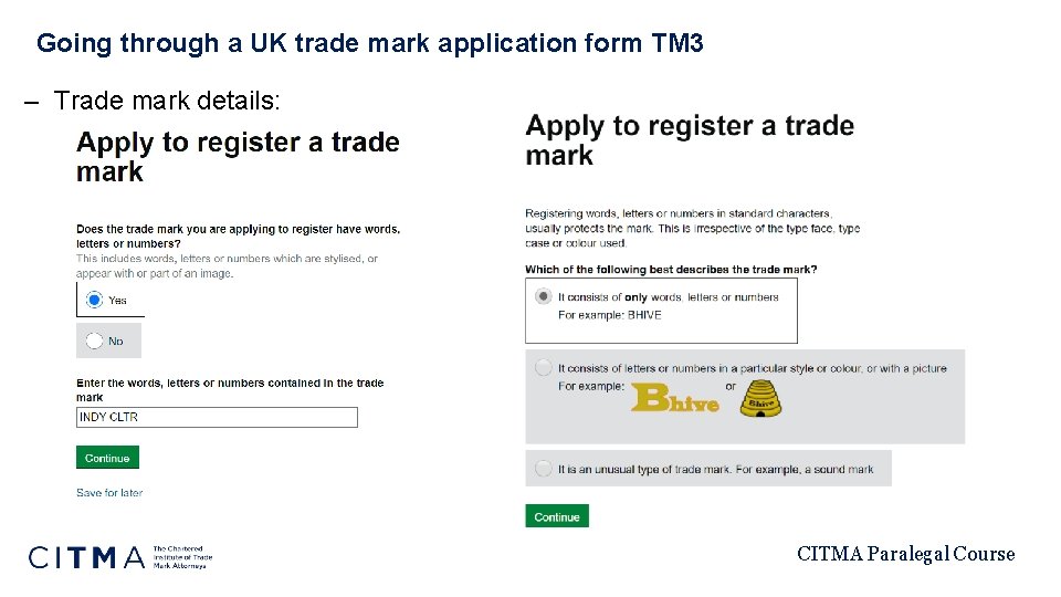 Going through a UK trade mark application form TM 3 – Trade mark details: