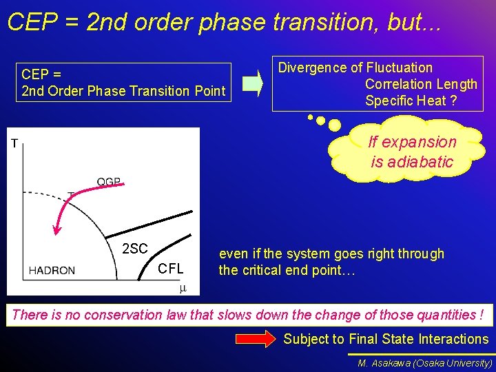 CEP = 2 nd order phase transition, but. . . CEP = 2 nd CEP = 2 nd order phase transition, but. . . CEP = 2 nd