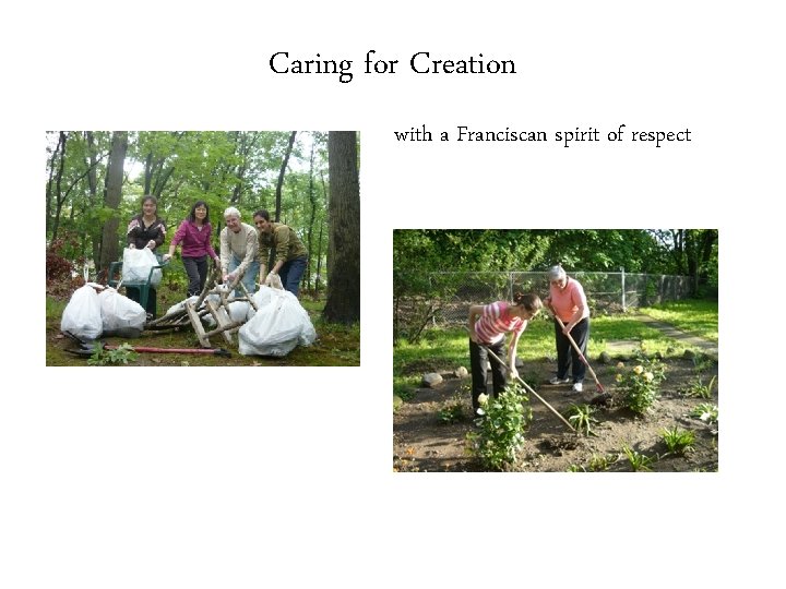 Caring for Creation with a Franciscan spirit of respect 