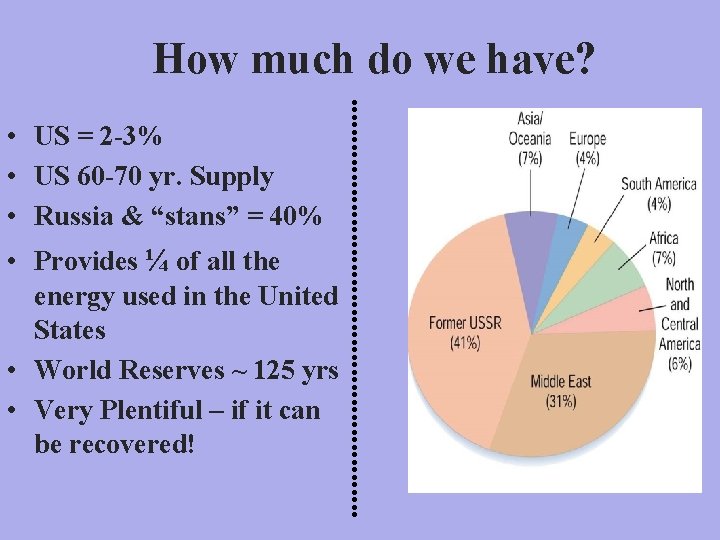 How much do we have? • US = 2 -3% • US 60 -70