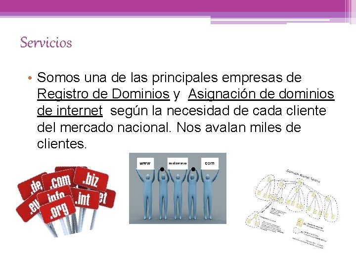 Servicios • Somos una de las principales empresas de Registro de Dominios y Asignación