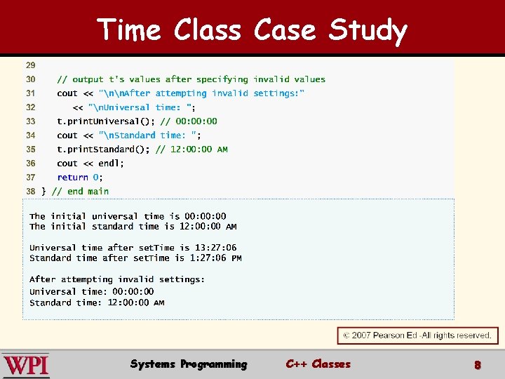 Time Class Case Study Systems Programming C++ Classes 8 