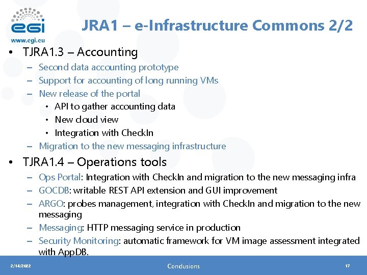 JRA 1 – e-Infrastructure Commons 2/2 • TJRA 1. 3 – Accounting – Second