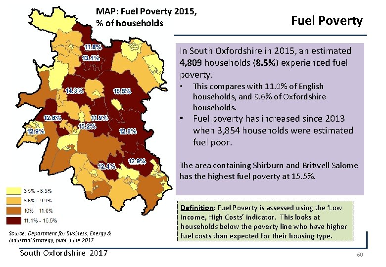 MAP: Fuel Poverty 2015, % of households Fuel Poverty In South Oxfordshire in 2015,