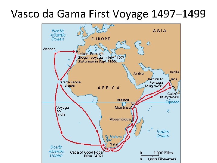 Vasco da Gama First Voyage 1497– 1499 Cape of Good Hope 