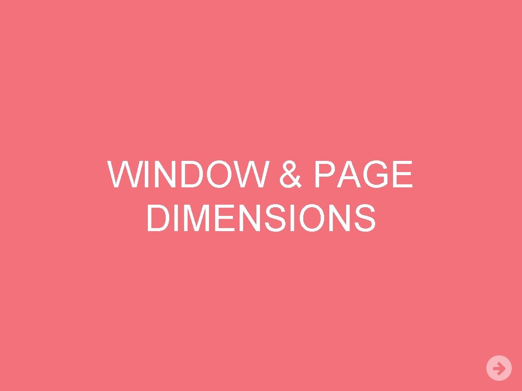 WINDOW & PAGE DIMENSIONS 