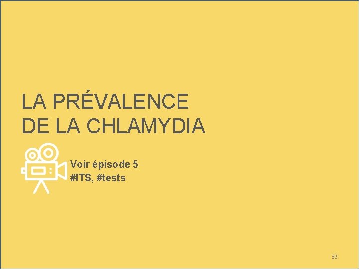 LA PRÉVALENCE DE LA CHLAMYDIA Voir épisode 5 #ITS, #tests 32 