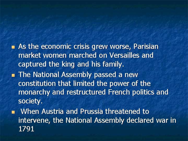 n n n As the economic crisis grew worse, Parisian market women marched on