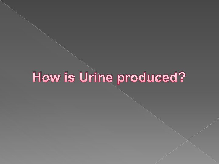 How is Urine produced? 