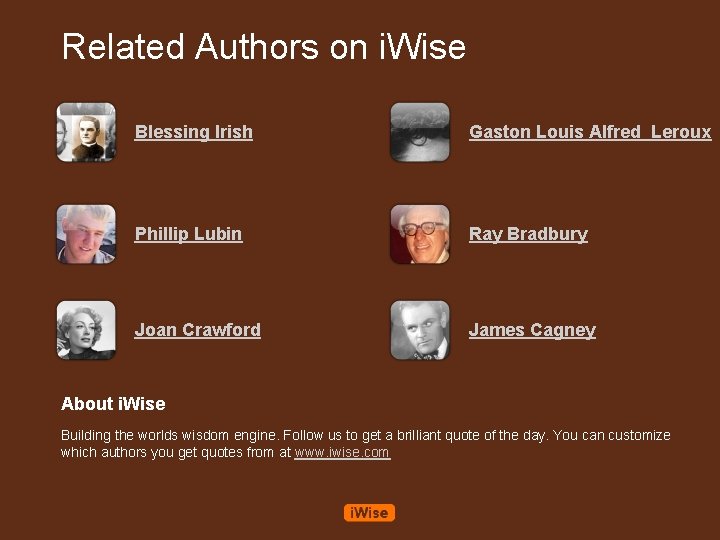 Related Authors on i. Wise Blessing Irish Gaston Louis Alfred Leroux Phillip Lubin Ray