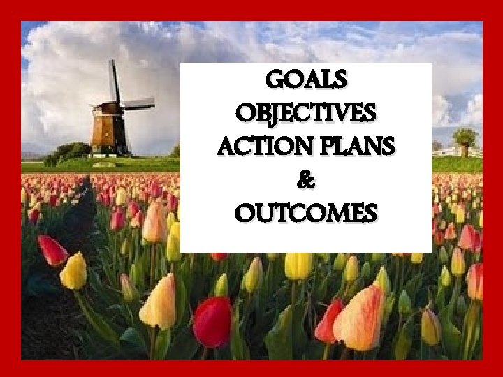 GOALS OBJECTIVES ACTION PLANS & OUTCOMES 
