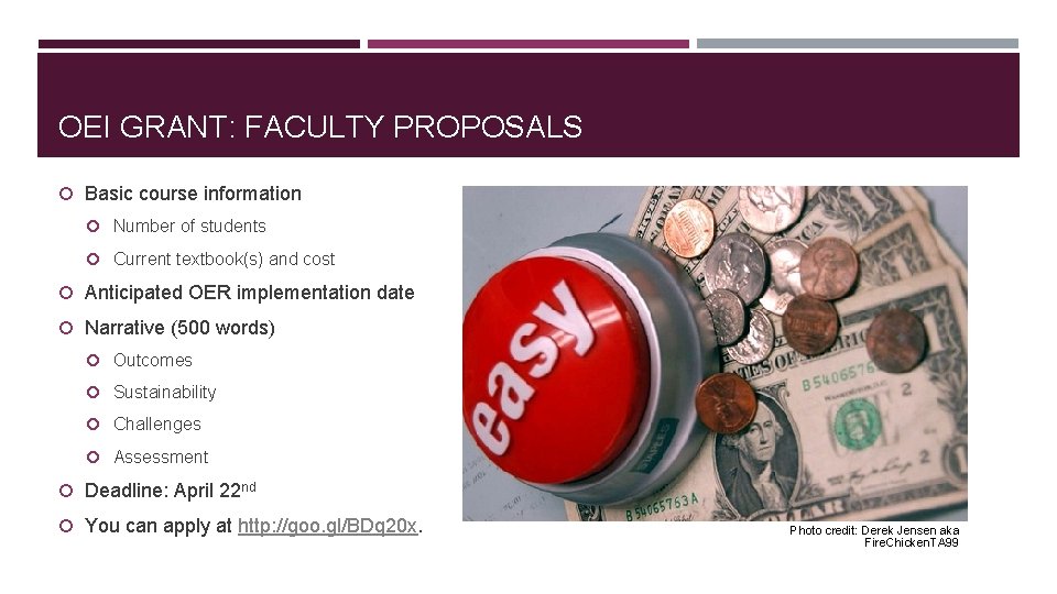 OEI GRANT: FACULTY PROPOSALS Basic course information Number of students Current textbook(s) and cost