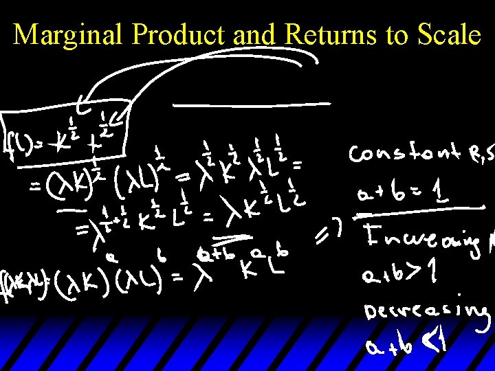 Marginal Product and Returns to Scale 