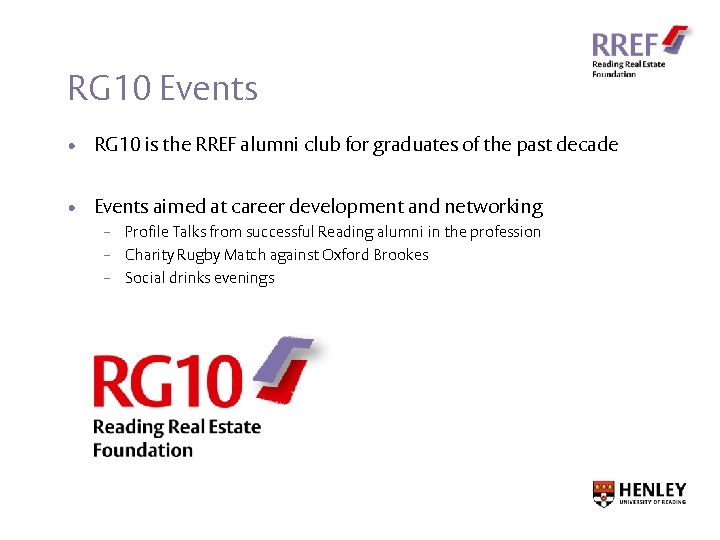 RG 10 Events • RG 10 is the RREF alumni club for graduates of