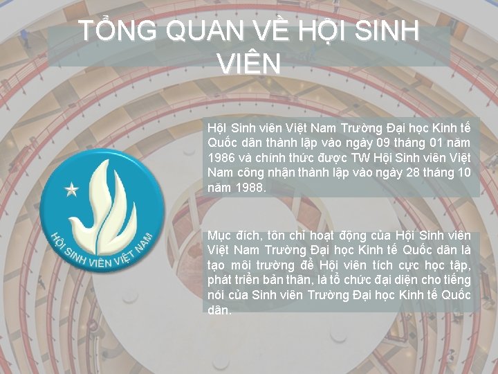 TỔNG QUAN VỀ HỘI SINH VIÊN HộI Sinh viên Việt Nam Trường Đại học
