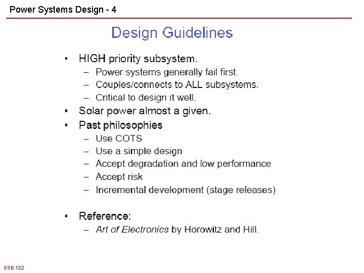 Power Systems Design - 4 SSE-122 