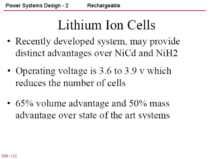 Power Systems Design - 2 SSE -122 Rechargeable 